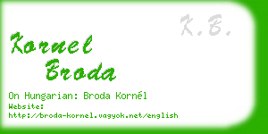 kornel broda business card